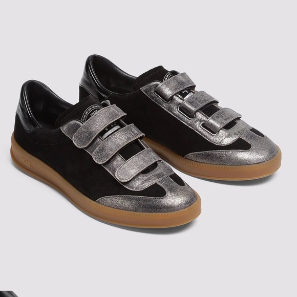 P448 Monza Velcro Sneaker in Black/Silver - Picture 1 of 6